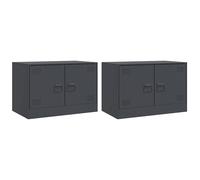 vidaXL TV Cabinets 2 pcs Anthracite 67x39x44 cm Steel