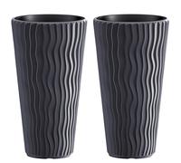 (Anthracite, 2) Stunning Sandy Slim Large Plant Pot Flower Planters Indoor Outdoor Garden