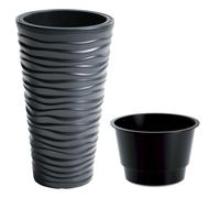 (Anthracite, 2) Tall Indoor or Outdoor Garden Plant Pot Planters