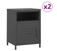 Vidaxl Nightstands 2 Pcs Anthracite 35X35X51 Cm Steel
