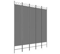 Vidaxl 5-Panel Room Divider Anthracite 200X220 Cm Fabric Room Dividers