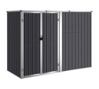 (anthracite, 225 x 89 x 161 cm) vidaXL Garden Tool Shed Blanket Box Outdoor Tool Storage Shed Galvanised Steel