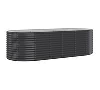 vidaXL Garden Raised Bed Powder-coated Steel 249x100x68 cm Anthracite, Grey