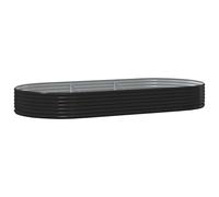 (Anthracite, 296 x 140 x 36 cm (L x W x H)) vidaXL Garden Planter Patio Flower Pot Raised Garden Bed Powder-coated Steel