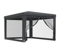 (Anthracite, 297 x 396 x 246 cm (L x W x H)) vidaXL Party Tent with Mesh Sidewalls Canopy Gazebo Multi Colours Multi Sizes