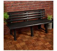 (Anthracite) 3 Seater Classic Garden Plastic Bench Outdoor Patio Deck Picnic Furniture 145cm