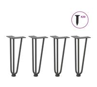 (anthracite, 30 cm) vidaXL Hairpin Table Legs Hairpin Legs Coffee Table leg 4 pcs Solid Steel