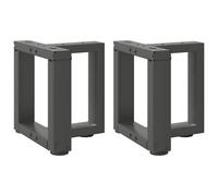 Coffee Table Legs T-Shaped Anthracite Powder-Coated Steel 30x25x(30-31)cm Pair.