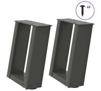 vidaXL Coffee Table Legs U-Shaped 2 pcs Anthracite 30x(30-31) cm Steel