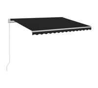 (anthracite, 300 x 250 cm) vidaXL Manual Retractable Awning Shelter Outdoor Awning Folding Arm with LED