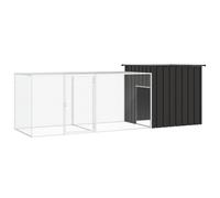 (anthracite, 300 x 91 x 100 cm) vidaXL Chicken Cage Anthracite 300x91x100 cm Galvanised Steel Chicken Coop