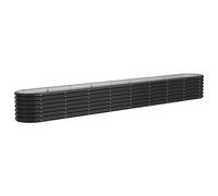 vidaXL Anthracite Galvanised Steel Rectangular Garden Raised Bed 332 x 40 x 36cm - Size: 36 x 332 x 332cm - Grey - Wilko