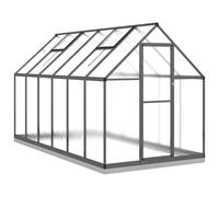(anthracite, 334 x 169 x 202 cm) vidaXL Greenhouse with Base Frame Walk in Grow House Anthracite Aluminium