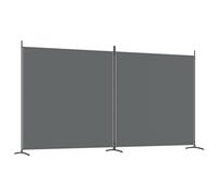 vidaXL Modern 2-Panel Room Divider in Anthracite Fabric - Versatile and Foldable Privacy Screen - Easy to Assemble and Store - Suitable for Bedroom and Living Room.