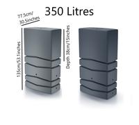 Garden Large Rectangular Plastic Water Butt Set Inc Connection kit 350 450 650 litres (350 Litres, Anthracite)