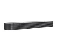 Raised Garden Bed Anthracite Galvanised Steel 368x80x36cm for Outdoor Planter