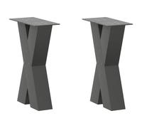 vidaXL Coffee Table Legs X-Shaped 2 pcs Anthracite 38x(42-43) cm Steel