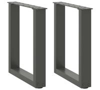 vidaXL Coffee Table Legs U-Shaped 2 pcs Anthracite 38x(42-43) cm Steel