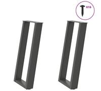 (anthracite, 38 x (72-73) cm) vidaXL Console Table Legs U-Shaped Desk Legs Metal Bar Stand DIY 2 pcs Steel