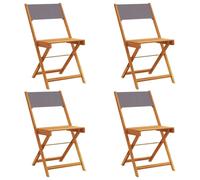 (anthracite, 4 pcs) vidaXL Bistro Chairs Outdoor Chair Dining Chair Solid Wood Acacia and Fabric