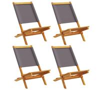 (anthracite, 4 pcs) vidaXL Folding Garden Chairs 6 pcs Chairs Cream White Fabric and Solid Wood