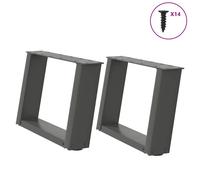 Console Table Legs U-Shaped Desk Legs Metal Bar Stand DIY 2 pcs Steel vidaXL