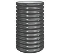 vidaXL Garden Planter in Anthracite - Powder-Coated Steel - Round Shape with Ample Planting Space, Suitable for Outdoor Use - 40x40x68 cm