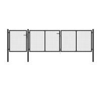 (anthracite, 400 x 75 cm) vidaXL Garden Gate Lawn Fence Door Mesh Patio Outdoor Gate Galvanised Steel