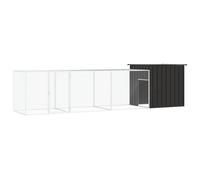 (anthracite, 400 x 91 x 100 cm) vidaXL Chicken Cage Anthracite 300x91x100 cm Galvanised Steel Chicken Coop