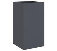 vidaXL Cold-Rolled Steel Planter - 42x38x75 cm, Anthracite Rectangular Garden Container for Patios, Balconies & Outdoor Spaces
