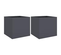 (anthracite, 42 x 40 x 39 cm/ 2 pcs) vidaXL Planter Raised Garden Bed Plant Pot Flower Pot Grey Weathering Steel