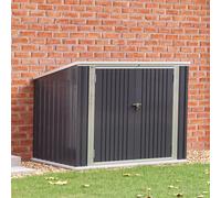 (Anthracite) 5 x 3 ft Garden Storage Shed Double Wheelie Bin Store Bike Storage Double Door