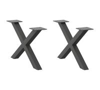 vidaXL Coffee Table Legs X-Shaped 2 pcs Anthracite 50x(30-31) cm Steel