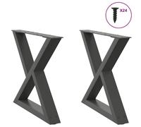 (anthracite, 50 x (42-43.3) cm) vidaXL Coffee Table Legs 2 pcs Black 60x(30-31.3) cm Steel