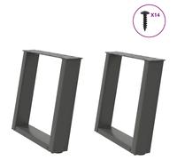 (anthracite, 50 x (42-43) cm) vidaXL Console Table Legs U-Shaped Desk Legs Metal Bar Stand DIY 2 pcs Steel