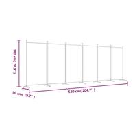 vidaXL Room Divider Anthracite 6-Panel - Fabric, Foldable, Large Living Space Separator - 520x180 cm