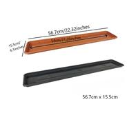 (Anthracite, 56.7cm x 15.5cm) Pot Rectangle Drip Trays Indoor Outdoor Plant Saucer Plastic Tray Saucers
