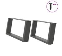 (anthracite, 60 x (30-31) cm) vidaXL Console Table Legs U-Shaped Desk Legs Metal Bar Stand DIY 2 pcs Steel