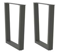 vidaXL Dining Table Legs V-Shape 2 pcs Anthracite 60x(72-73.3) cm Steel