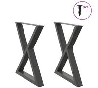 (anthracite, 70 x (72-73.3) cm) vidaXL Coffee Table Legs 2 pcs White 38x(42-43.3) cm Steel