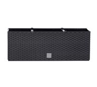 (Anthracite, 72L) Rectangle Plant Pot Flower Box Rattan Anthracite Rato Self Watering Garden Patio