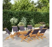 (anthracite, 8 pcs) vidaXL Folding Garden Chairs 6 pcs Chairs Cream White Fabric and Solid Wood
