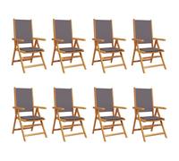 (anthracite, 8 pcs) vidaXL Reclining Garden Chairs Outdoor Chairs Armchair Fabric & Solid Wood