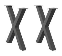 vidaXL Dining Table Legs X-Shaped 2 pcs Anthracite 80x(72-73) cm Steel