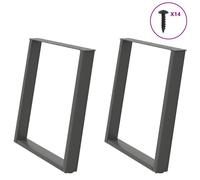 vidaXL Dining Table Legs U-Shaped 2 pcs Anthracite 80x(72-73) cm Steel