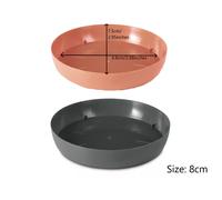 B2C Round Plastic Water Plant Pot Saucer Trays Terracotta Anthracite Weather-Resistant12 sizes 8-51cm (Anthracite, 8cm ⌀)
