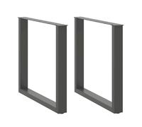 vidaXL Dining Table Legs U-Shaped 2 pcs Anthracite 90x(72-73) cm Steel
