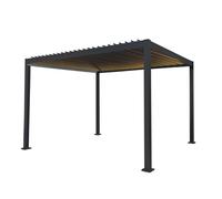 Anthracite Aluminium Pergola With LED Lights - 3m x 4m Monstershop Grey One Size