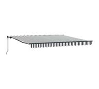 (anthracite and white, 400 x 300 cm) vidaXL Manual Retractable Awning Outdoor Patio Awning Sunshade Garden Canopy