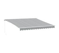 (anthracite and white, 400 x 350 cm) vidaXL Manual Retractable Awning Folding Outdoor Sunshade Patio Canopy Blind